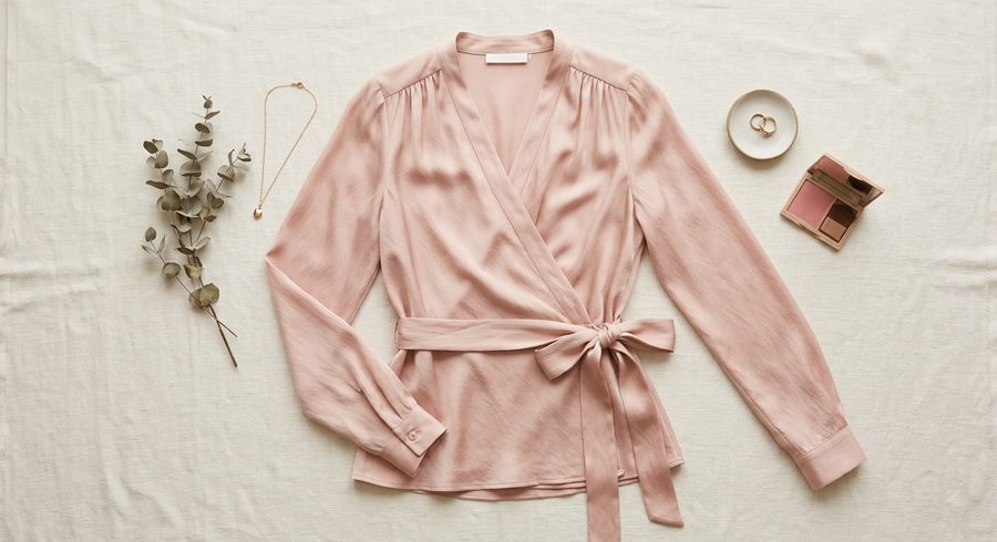 Maison Nova Silk Wrap Blouse