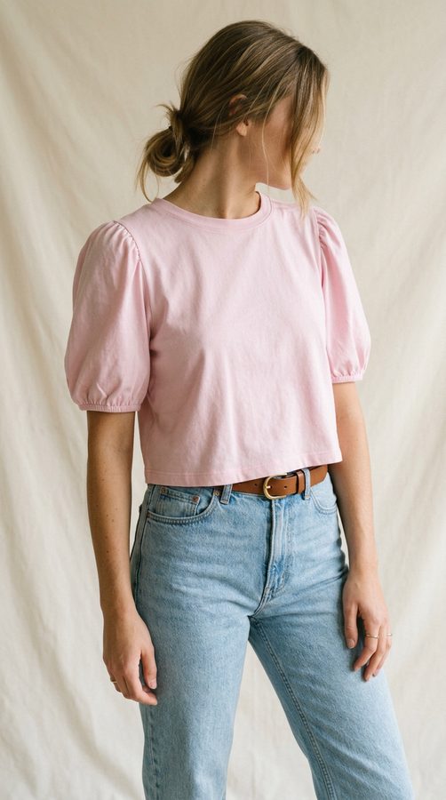 Petal & Prose Puff Sleeve Crop Tee