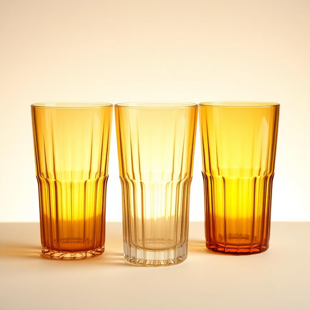 Ember & Oak Ribbed Amber Glasses