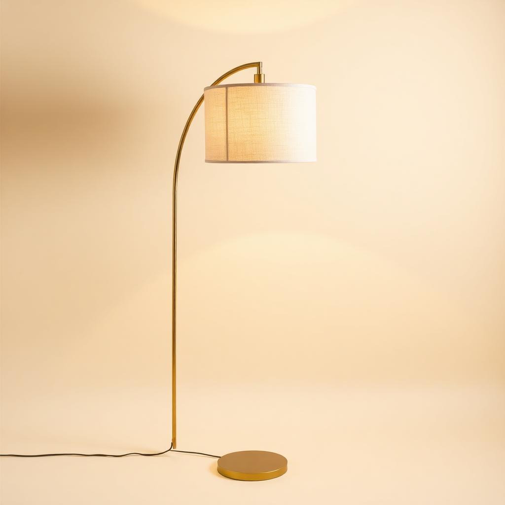 NovaNest Brass Arc Floor Lamp