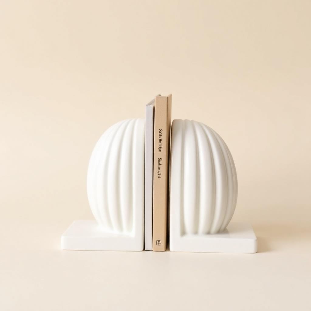 NovaNest Ribbed Ceramic Bookends