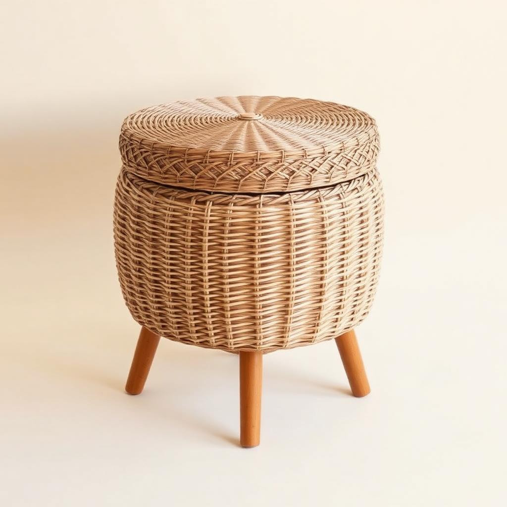 Willow & Ash Rattan Storage Ottoman